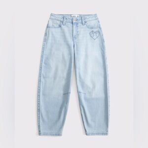 (Abercrombie) high rise barrel jeans - Girls size 9-10